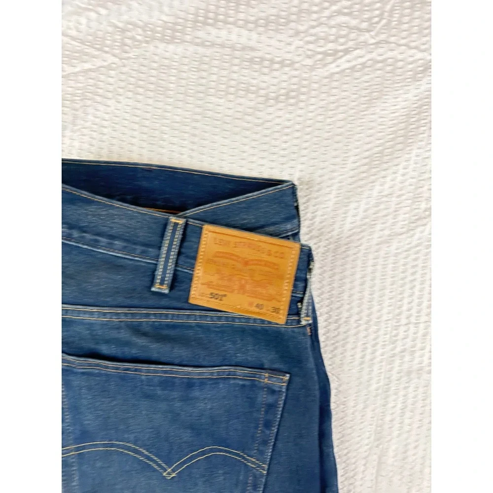 Levis 501 Original Fit Mens Dark Wash Straight Leg Button Fly Jeans 40x30
